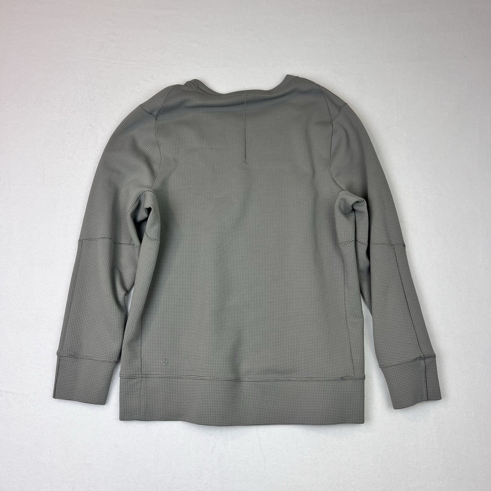 Lululemon Men's Shift Stitch Waffle Knit Crew Shirt Gull Gray Longsleeve Size S - Picture 3 of 8